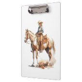 Western Watercolor Blonde Cowgirl, Brauch Klemmbrett (Links)