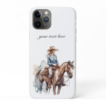Western Watercolor Brünett Cowgirl, Custom