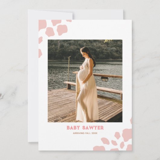 Western Watercolor Foto Baby Girl Dusche Einladung (Rückseite)