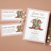 Western Watercolor Foto Baby Girl Dusche Einladung