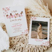 Western Watercolor Foto Baby Girl Dusche Einladung