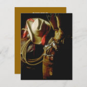 WESTERN WEAR TACK WAITS ARRIVAL HOME PARTY INVITES EINLADUNG (Vorne/Hinten)