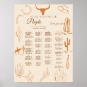 Western Wedding Alphabetical Seating Poster (Vorne)