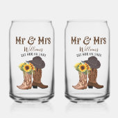 Western Wedding Anniversary Familienname Est Dosenglas (Vorderseite)