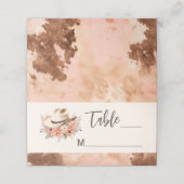 Western Wedding Blush Cowhide Platzkarte (Außenseite Aufgefaltet)