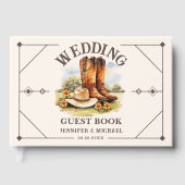 Western Wedding Country Cowboy Boots Gästebuch (Vorderseite)