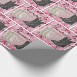 Western Wedding Cowboy Boost ein rosa Flussprossen Geschenkpapier