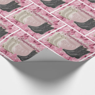 Western Wedding Cowboy Boost ein rosa Flussprossen Geschenkpapier