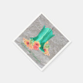 Western Wedding Cowboy Boots Blume Individuelle Na Serviette (Ecke)