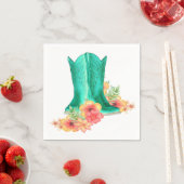 Western Wedding Cowboy Boots Blume Individuelle Na Serviette (Beispiel)