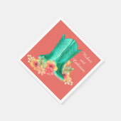 Western Wedding Cowboy Boots Blume Individuelle Na Serviette (Ecke)