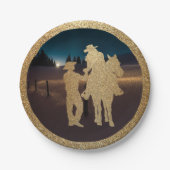 Western Wedding Cowboy Cowgirl Couple Teller (Vorderseite)