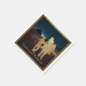 Western Wedding Cowboy Cowgirl Individuellen Namen Serviette (Ecke)