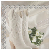 Western Wedding Cowboy Stiefel mit Blume Stoff (Nahaufnahme)