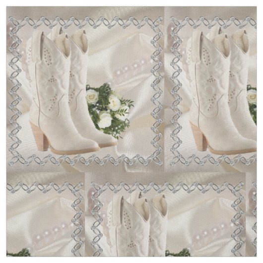 Western Wedding Cowboy Stiefel mit Blume Stoff (Muster)