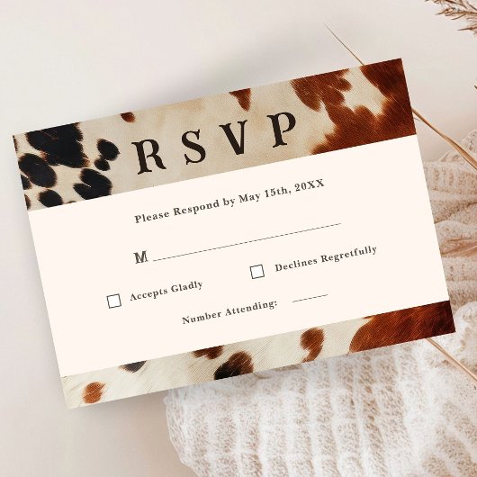 Western Wedding Cowhide RSVP Card Digitaler Downlo Einladung