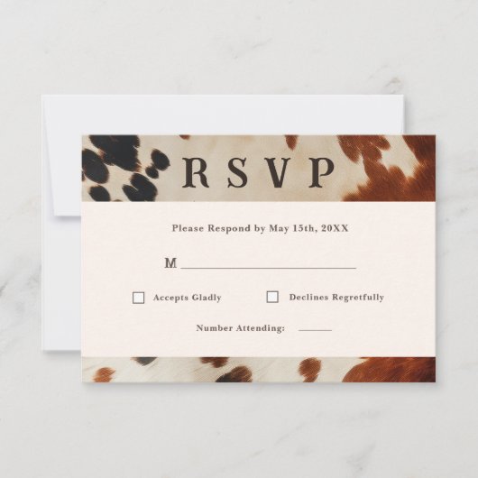 Western Wedding Cowhide RSVP Card Digitaler Downlo Einladung (Vorderseite)