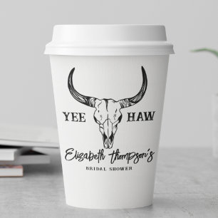 Western Wedding Custom Brautparty Modernes Weiß Pappbecher