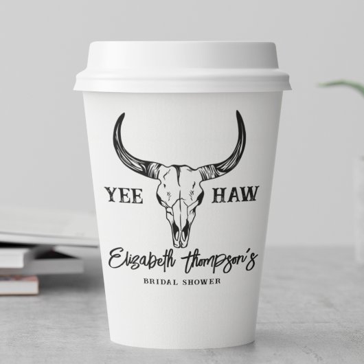 Western Wedding Custom Brautparty Modernes Weiß Pappbecher