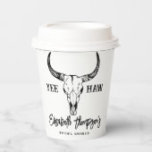 Western Wedding Custom Brautparty Modernes Weiß Pappbecher (Vorderseite)