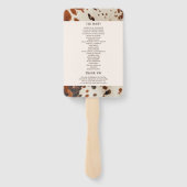 Western Wedding Hand Fan Fächer (Rückseite)