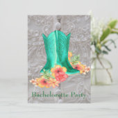 Western Wedding Junggeselinnen-Abschied Custom Einladung (Stehend Vorderseite)