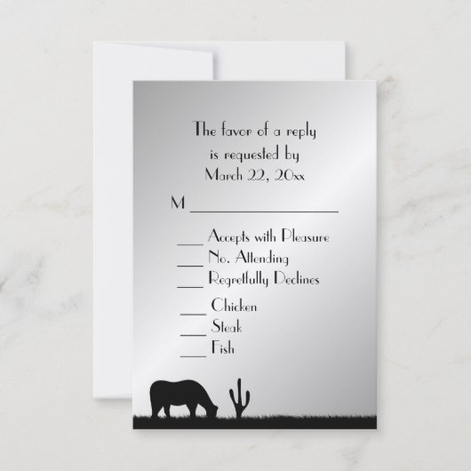Western Wedding RSVP (Vorderseite)
