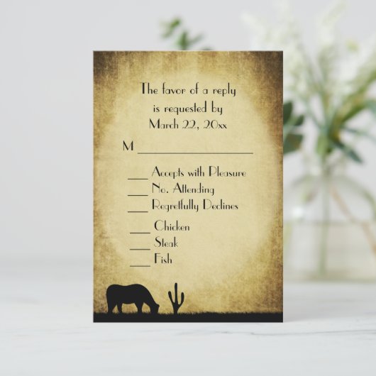 Western Wedding RSVP (Stehend Vorderseite)