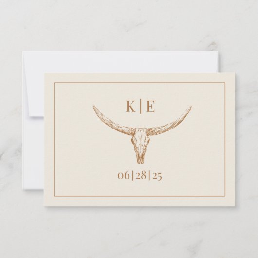 Western Wedding RSVP Card (Rückseite)