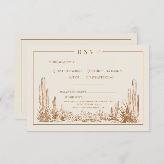 Western Wedding RSVP Card (Vorne/Hinten)