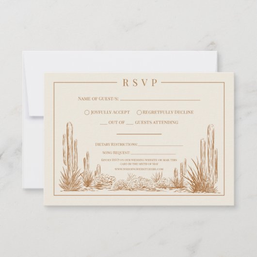 Western Wedding RSVP Card Karte (Vorderseite)