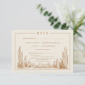 Western Wedding RSVP Card Karte (Stehend Vorderseite)