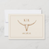 Western Wedding RSVP Card Karte (Rückseite)