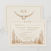 Western Wedding RSVP Card Karte (Vorne/Hinten)
