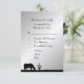 Western Wedding RSVP Karte (Stehend Vorderseite)