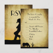 Western Wedding RSVP Karte (Vorne/Hinten)
