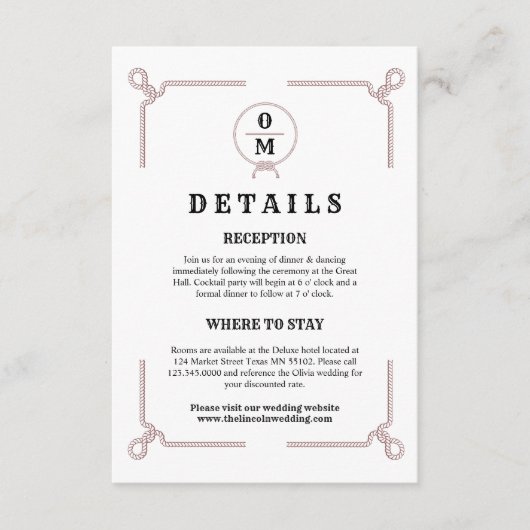 Western Wedding Rustic Cowboy Wedding Begleitkarte (Vorderseite)