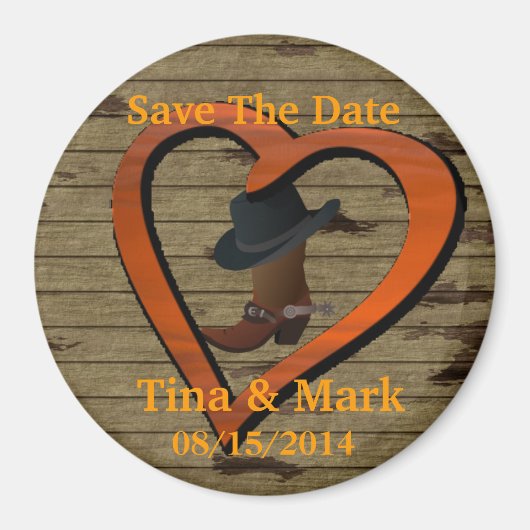 Western Wedding Save the DATE Magnet (Vorne)