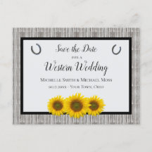 Western Wedding Sunflower Horseshoe Save the Date