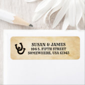 Western Wedding Theme Rückgabeadresse Etikett (Insitu)