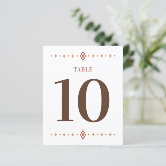 Western Wedding Tischnummer (Stehend Vorderseite)