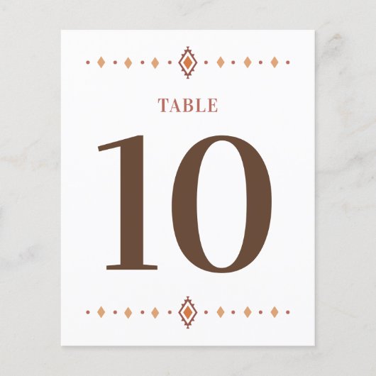 Western Wedding Tischnummer (Vorderseite)