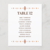 Western Wedding Tischnummer mit Gästennamen (Vorderseite)