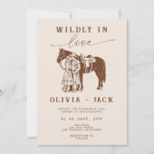 Western Wedding Wildly in love Hand Drawn  Einladung (Vorderseite)