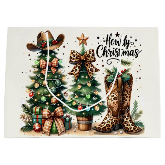 Western Weihnachten Große Geschenktüte (Vorderseite)