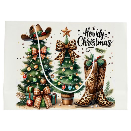 Western Weihnachten Große Geschenktüte (Rückseite)