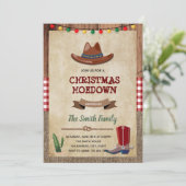 Western Weihnachten Party Einladung (Stehend Vorderseite)