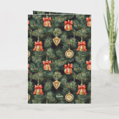 Western Weihnachten Red Cowboy Cowgirl Tree Orname Karte (Rückseite)