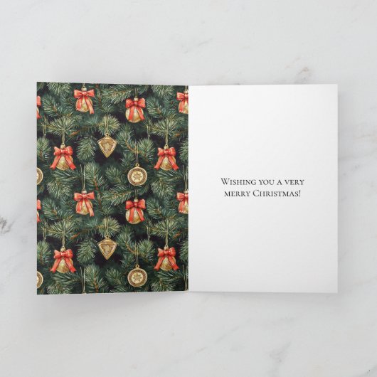 Western Weihnachten Red Cowboy Cowgirl Tree Orname Karte (Innenseite)