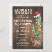 Western Weihnachts Country Boots Cactus Party Einladung (Vorderseite)